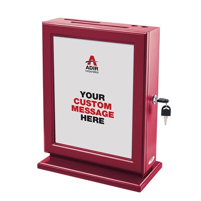 AdirOffice Locking Wood Suggestion Box, Red (632-RED)