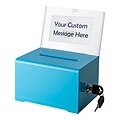 AdirOffice Locking Acrylic Donation & Ballot Box, Blue (637-BLU)