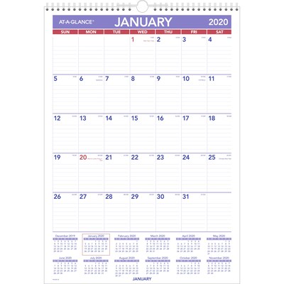 2020 AT-A-GLANCE 12 x 17 Erasable Monthly Wall Calendar (PMLM02-28-20)