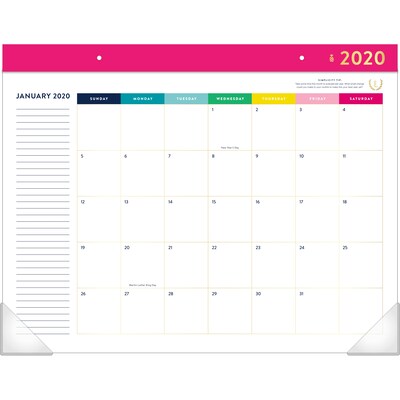 2020 AT-A-GLANCE 22 x 17 Monthly Desk Pad Calendar, Emily Ley Simplified Happy Stripe, Multicolor (EL300-704-20)