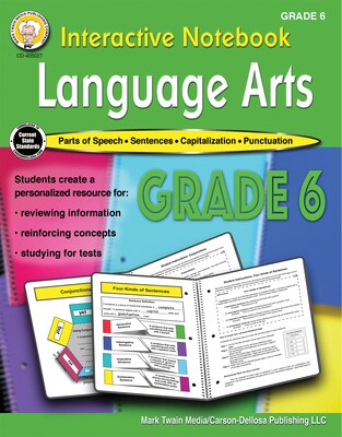 Interactive Notebook Language Arts Resource Book by Schyrlet Cameron, Grade 6, Paperback (405027)