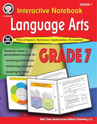 Interactive Notebook Language Arts Resource Book by Schyrlet Cameron, Grade 7, Paperback (405028)