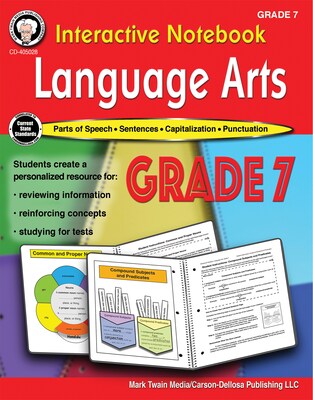 Interactive Notebook Language Arts Resource Book by Schyrlet Cameron, Grade 7, Paperback (405028)