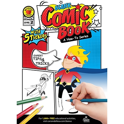 Brighter Child Blank Comic Book, A How-To Series Level 2, Paperback, With Stickers (705325)