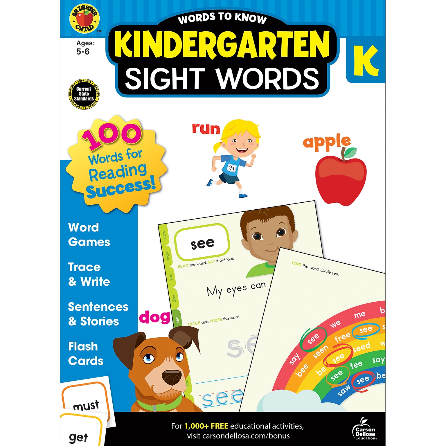 Words to Know Sight Words by Brighter Child, Grade K, Paperback (705234)