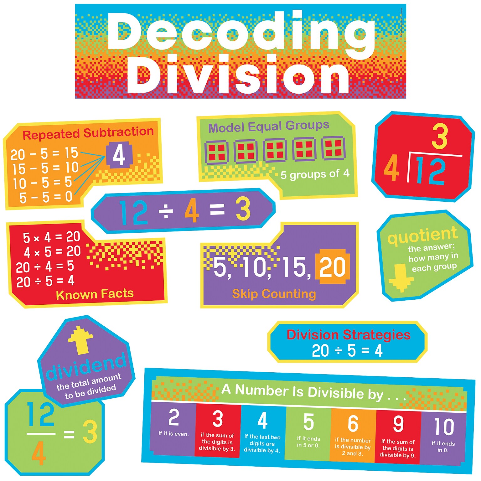 Carson-Dellosa Decoding Division Mini Bulletin Board Set (110445)