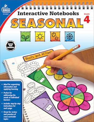 Carson-Dellosa Interactive Notebooks Seasonal, Grade 4 Paperback (105017)