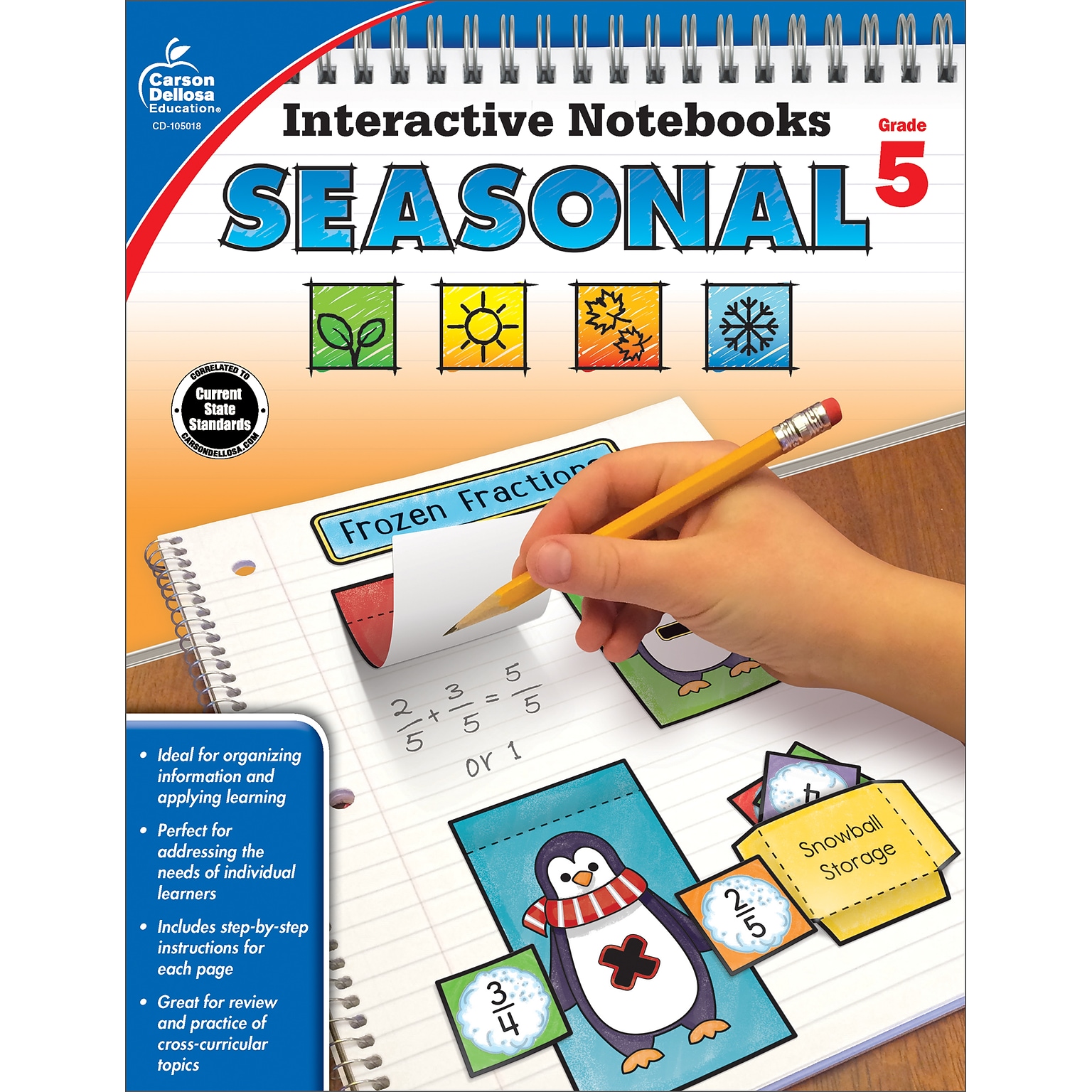 Carson-Dellosa Interactive Notebooks Seasonal, Grade 5 Paperback (105018)