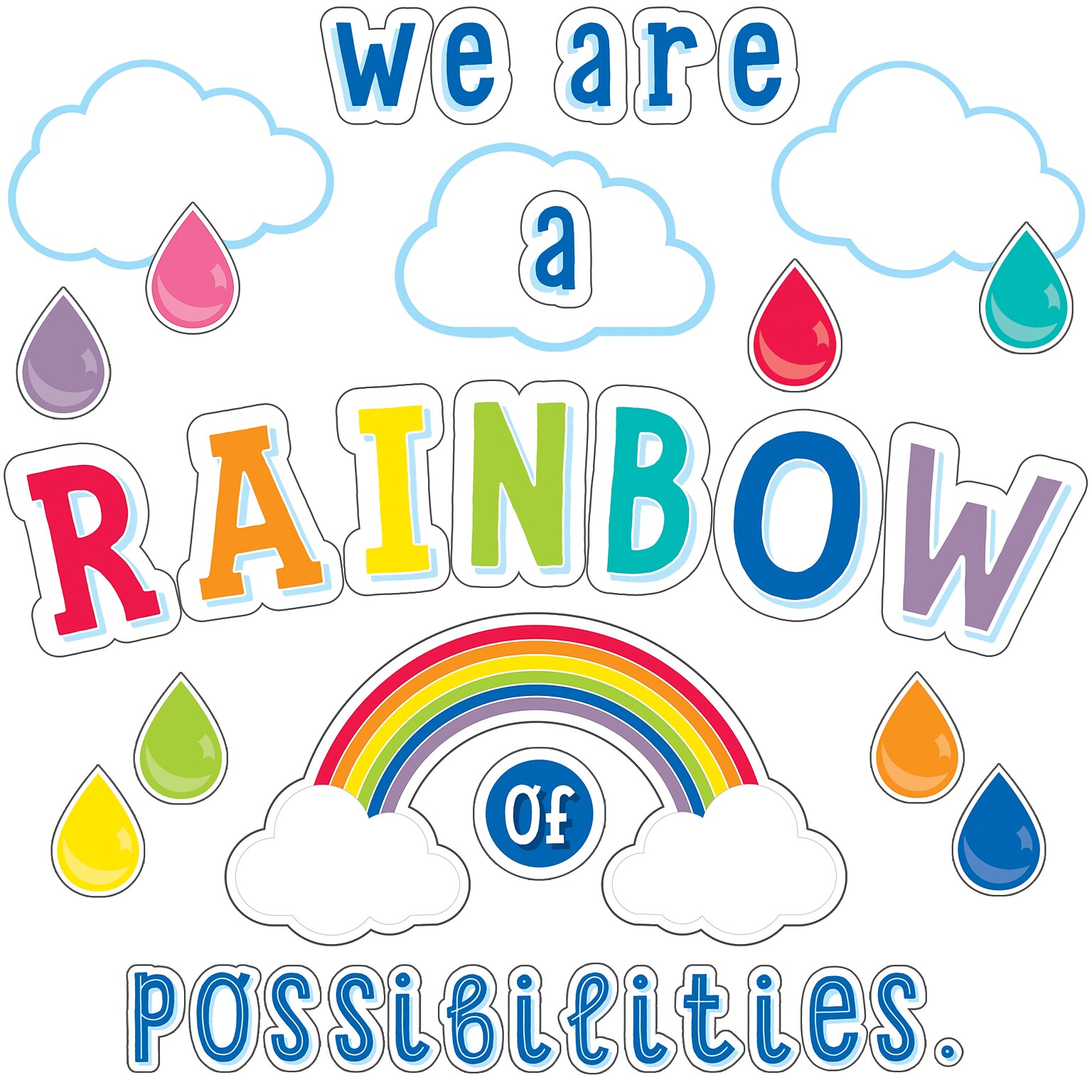 Schoolgirl Style Hello Sunshine We Are a Rainbow of Possibilities Bulletin Board Set (110416)