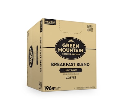 Green Mountain Breakfast Blend Coffee, Keurig® K-Cup® Pods, Light Roast, 196/Carton (611247380079)