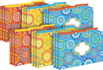 Barker Creek Moroccan File Folder, 1/3-Cut Tab, Legal Size, Multicolor, 18/Set (BC3906)