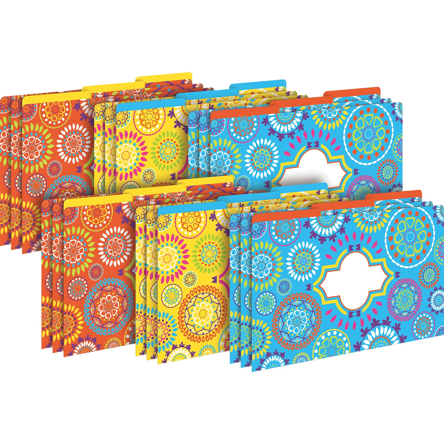 Barker Creek Moroccan File Folder, 1/3-Cut Tab, Legal Size, Multicolor, 18/Set (BC3906)