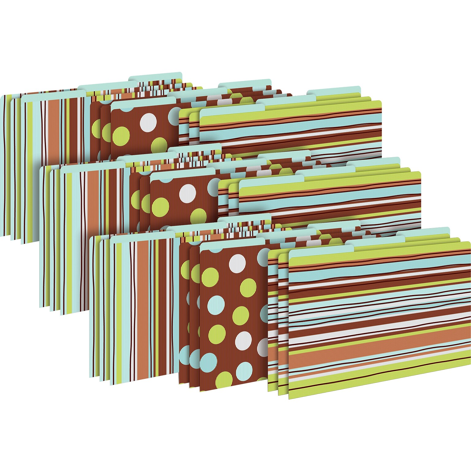 Barker Creek Ribbon by the Yard File Folder, 1/3-Cut Tab, Legal Size, Multicolor, 27/Set (BC3904)