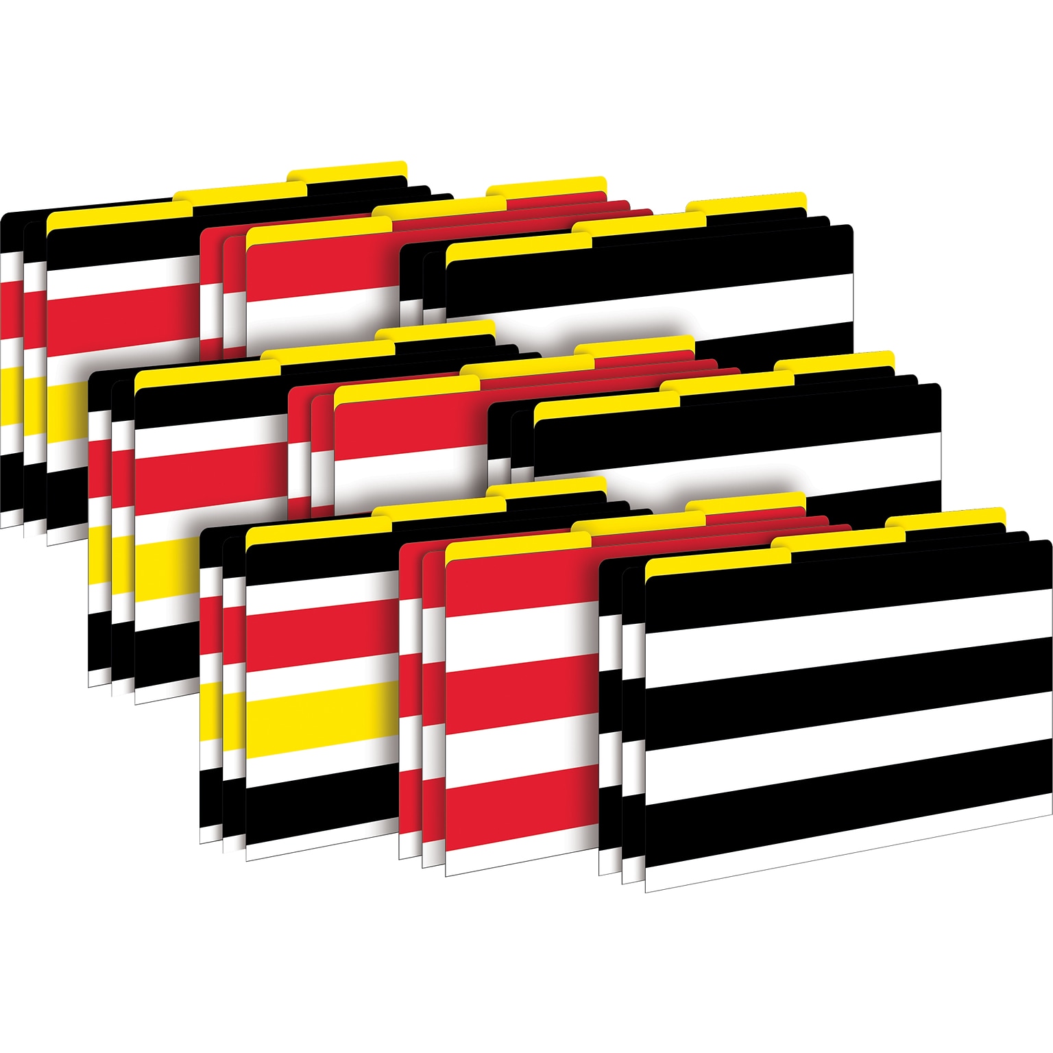 Barker Creek Buffalo Plaid & Wide Stripes File Folder, 1/3-Cut Tab, Legal Size, Multicolor, 27/Set (BC3902)