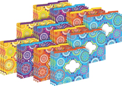 Barker Creek Moroccan File Folder, 1/3-Cut Tab, Letter Size, Multicolor, 36/Set (BC3933)