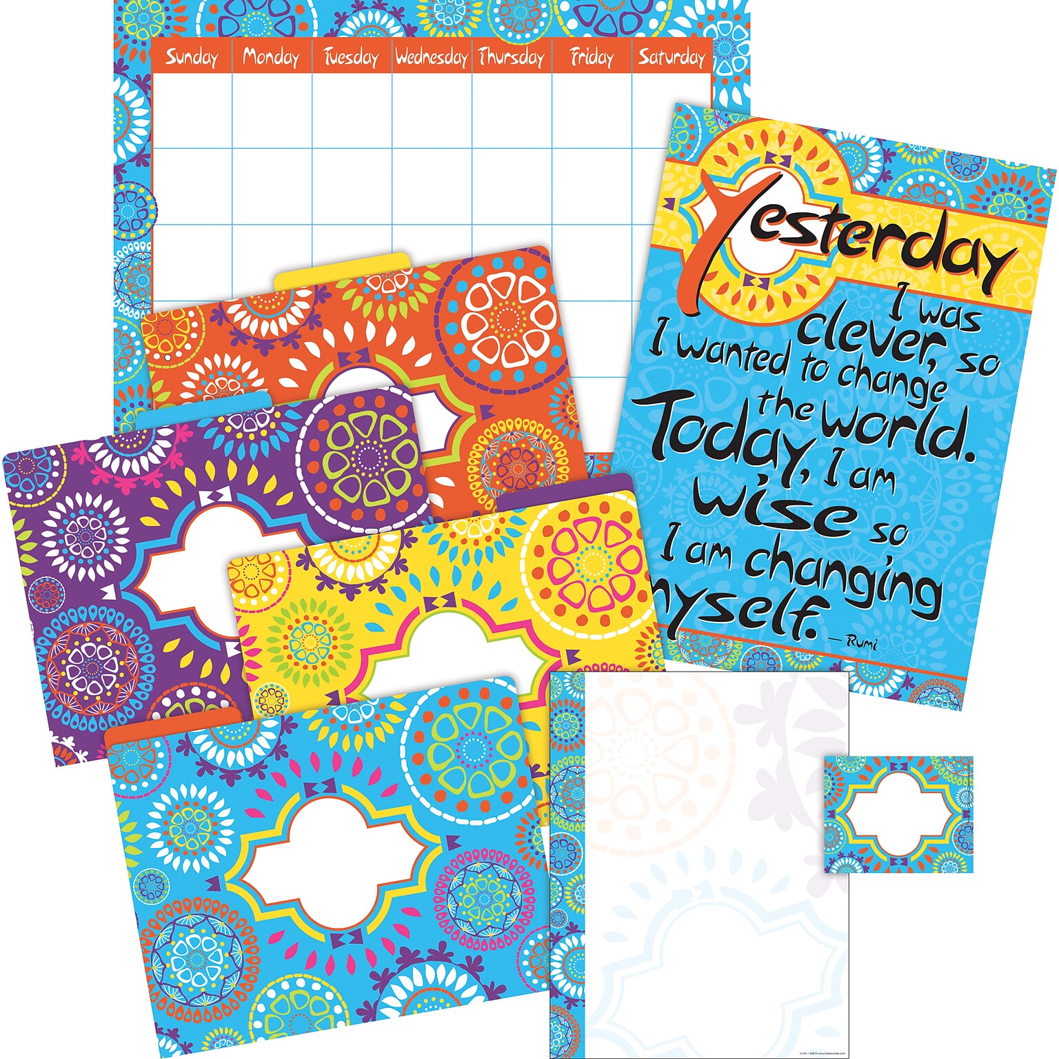 Barker Creek Moroccan File Folder Office Set, Assorted, 109/Set (BC6002)