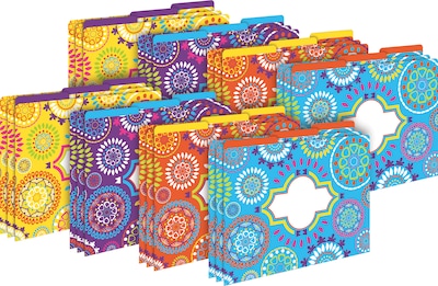 Barker Creek Moroccan File Folder, 1/3-Cut Tab, Letter Size, Multicolor, 24/Set (BC3959)