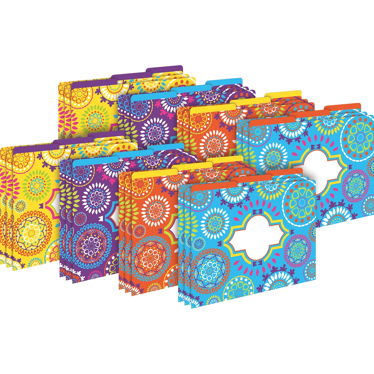 Barker Creek Moroccan File Folder, 1/3-Cut Tab, Letter Size, Multicolor, 24/Set (BC3959)