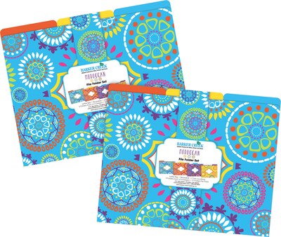 Barker Creek Moroccan File Folder, 1/3-Cut Tab, Letter Size, Multicolor, 24/Set (BC3959)