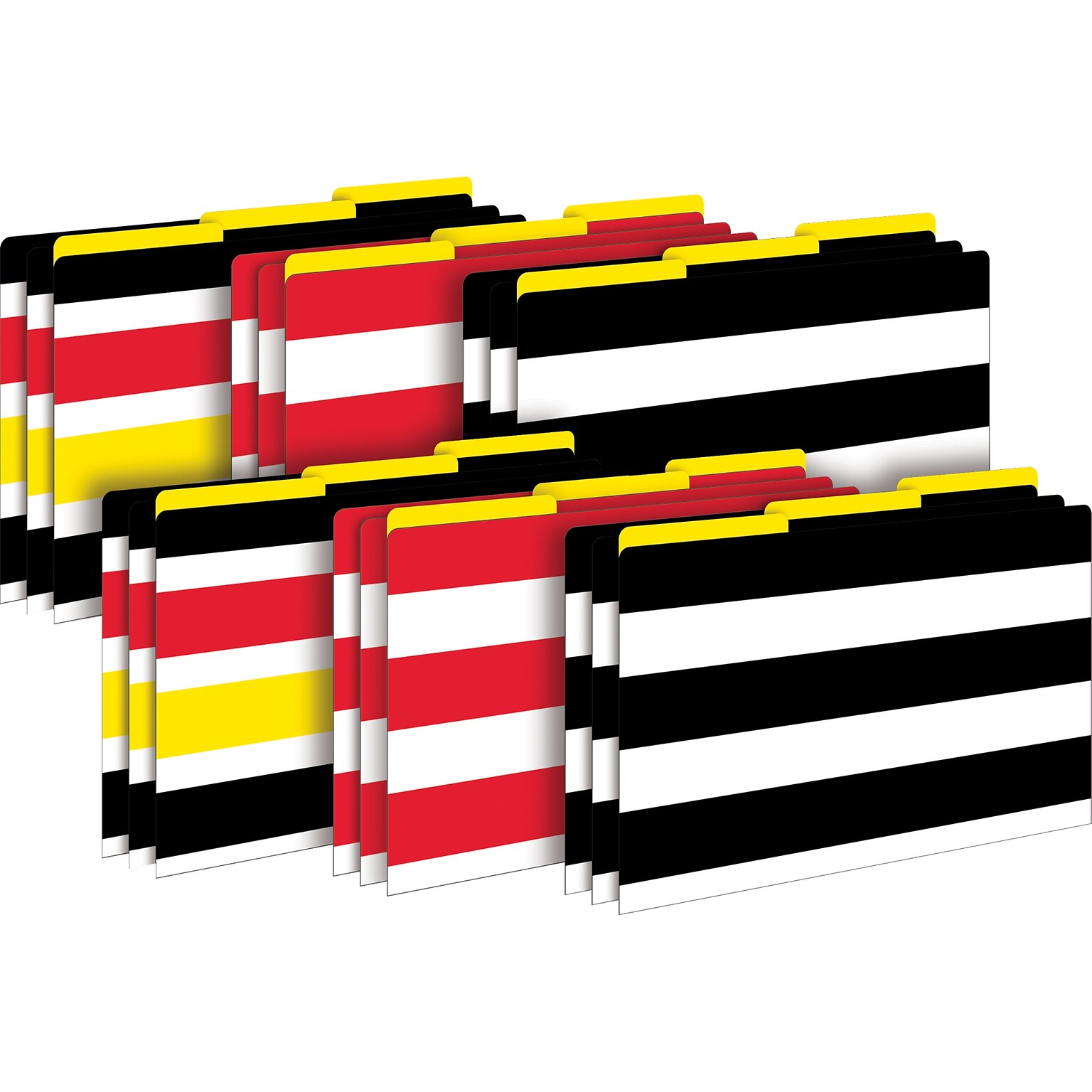 Barker Creek Buffalo Plaid & Wide Stripes File Folder, 1/3-Cut Tab, Legal Size, Multicolor, 18/Set (BC3908)
