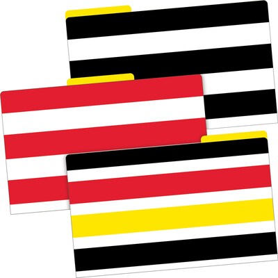 Barker Creek Buffalo Plaid & Wide Stripes File Folder, 1/3-Cut Tab, Legal Size, Multicolor, 18/Set (
