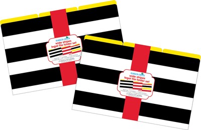 Barker Creek Buffalo Plaid & Wide Stripes File Folder, 1/3-Cut Tab, Legal Size, Multicolor, 18/Set (BC3908)