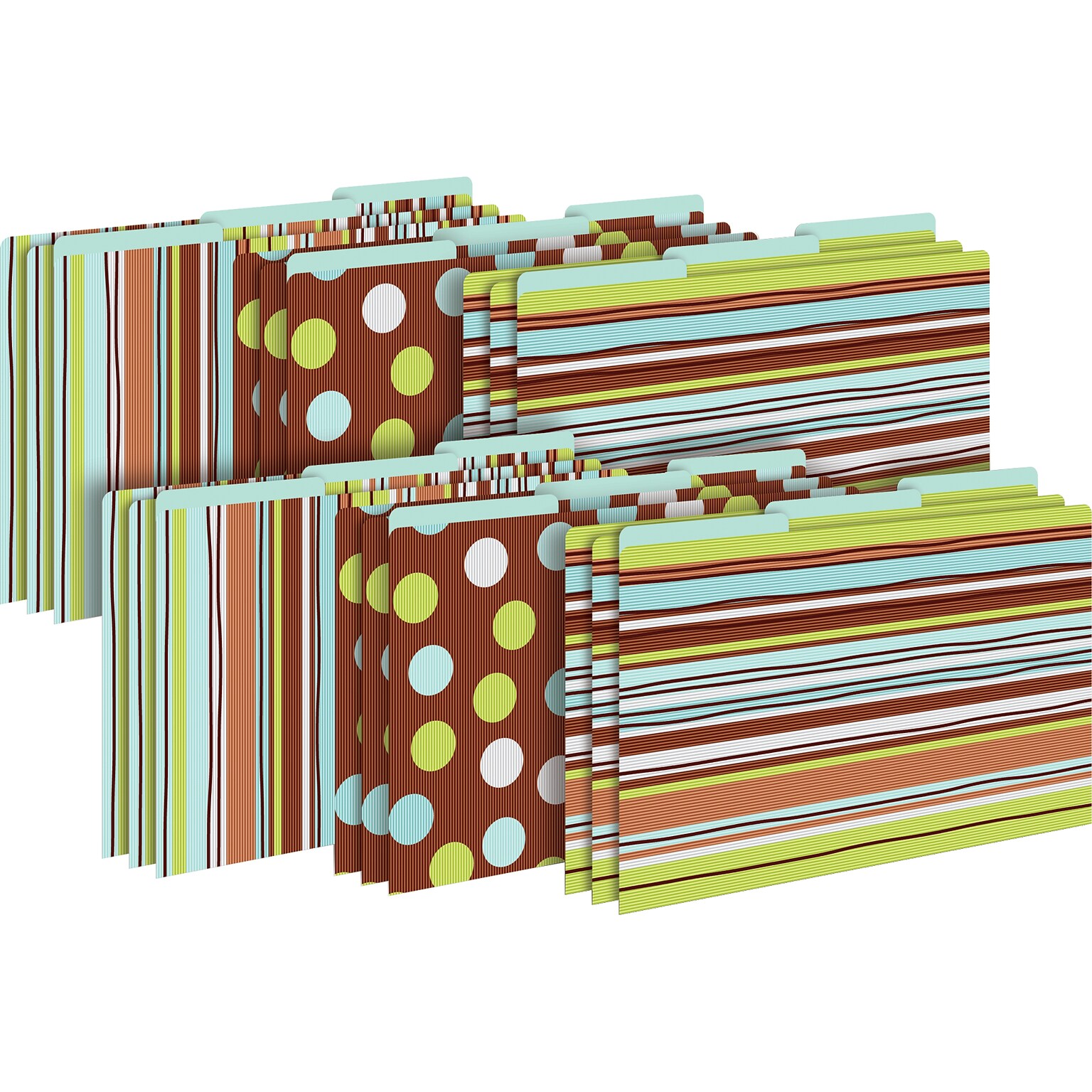 Barker Creek Ribbon by the Yard File Folder, 1/3-Cut Tab, Legal Size, Multicolor, 18/Set (BC3910)