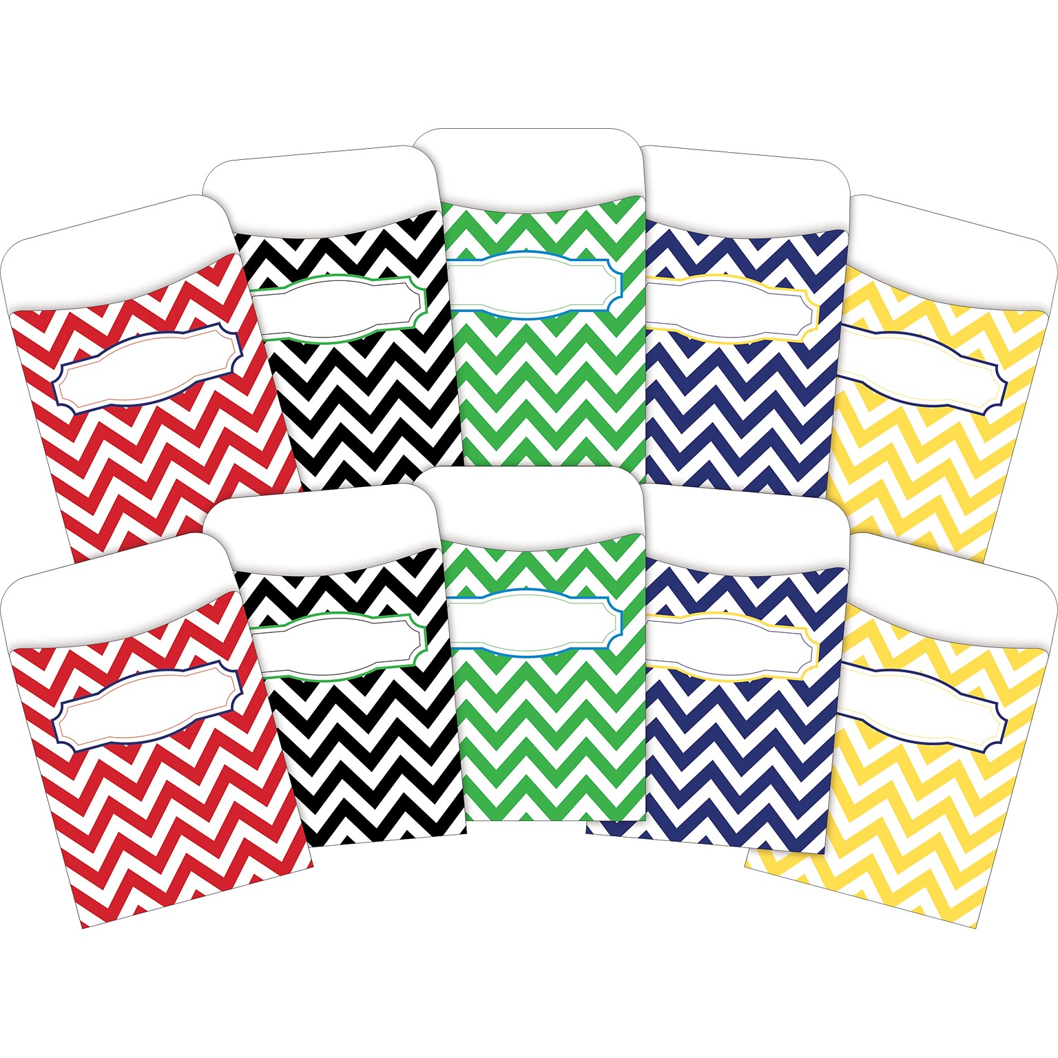 Barker Creek Chevron Peel & Stick Library Pockets, 5.125 x 3.5, 60/Set (BC3837)
