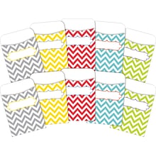 Barker Creek Chevron Beautiful Peel & Stick Library Pockets, Multi-Design Set, 60/Set (BC3836)