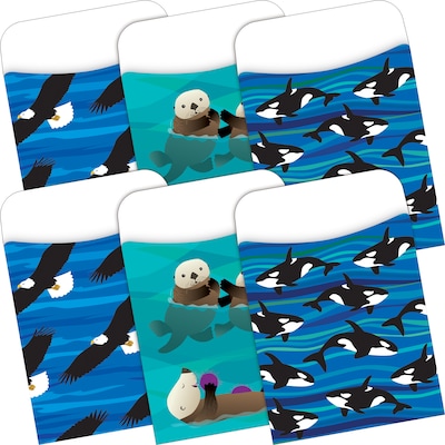 Barker Creek Sea & Sky Peel & Stick Pockets, Multi-Design Set, 60/Set (BC3898)