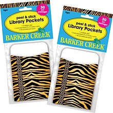 Barker Creek Tiger Peel & Stick Library Pockets, 60/Set (BC3826)