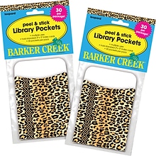 Barker Creek Leopard Peel & Stick Library Pockets, 60/Set (BC3825)