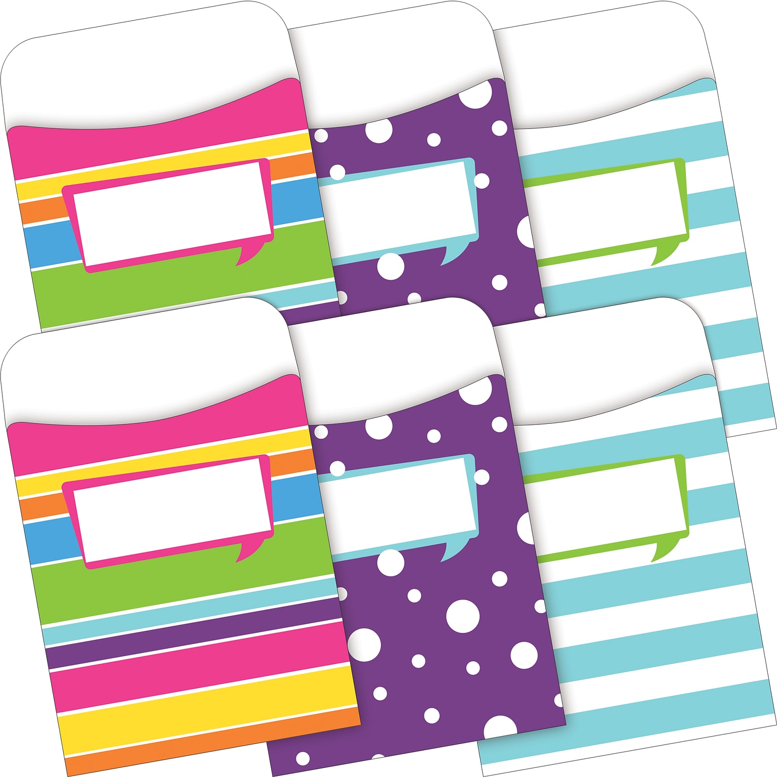 Barker Creek Happy Peel & Stick Library Pockets, 5.125 x 3.5, 60/Set (BC3839)