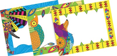 Barker Creek Self-adhesive Bohemian Animals School Name Tags, 12" x 3.5", 81/Set (BC3993)