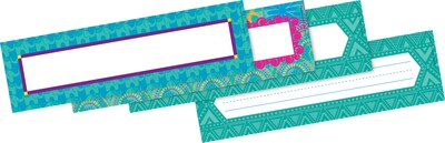 Barker Creek Self-adhesive Bohemian School Name Tags, 12" x 3.5", 81/Set (BC3989)