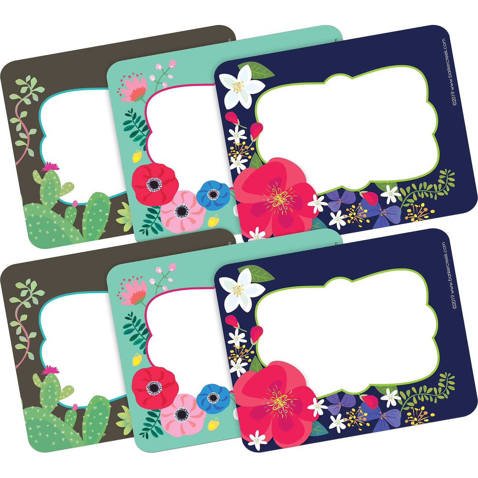 Barker Creek Petals & Prickles Nametag Set, 90/Set (BC3821)