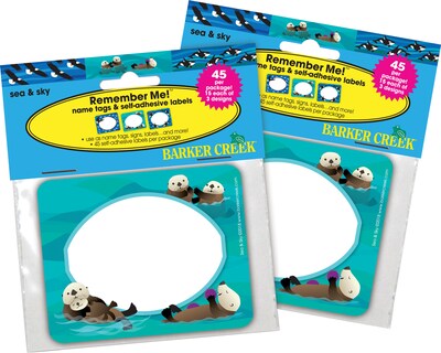 Barker Creek Self-adhesive Sea & Sky School Name Tags, 2.75 x 3.5, 90/Set (BC3819)