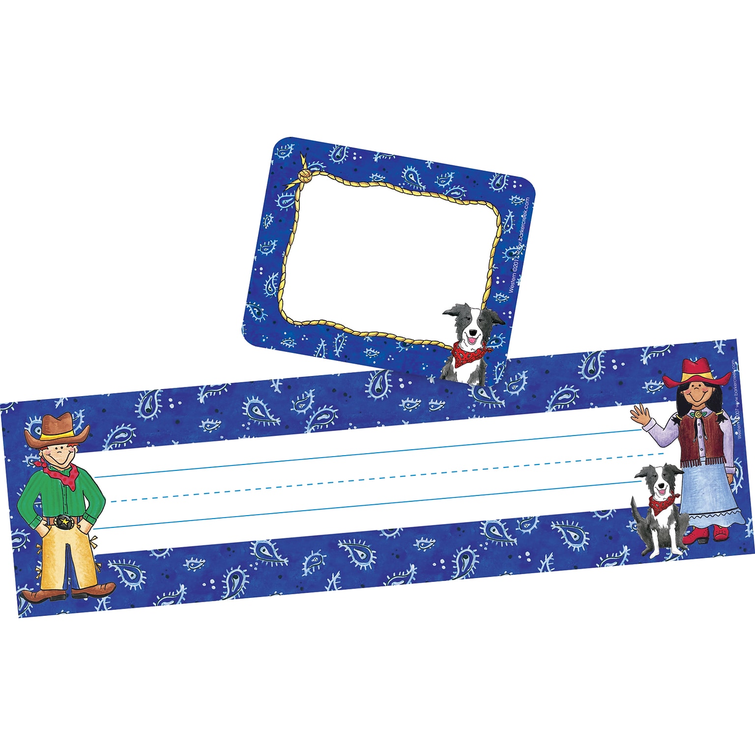 Barker Creek Self-adhesive Western School Name Tags, 12 x 3.5, 81/Set (BC3969)
