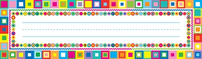 Barker Creek Self-adhesive Retro School Name Tags, 12" x 3.5", 81/Set (BC3972)