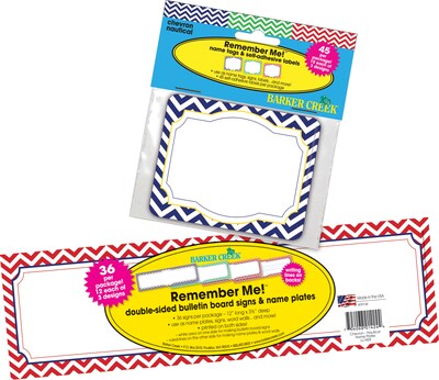 Barker Creek Chevron Nautical Nametag & Name Plate Set, 81/Set (BC3983)