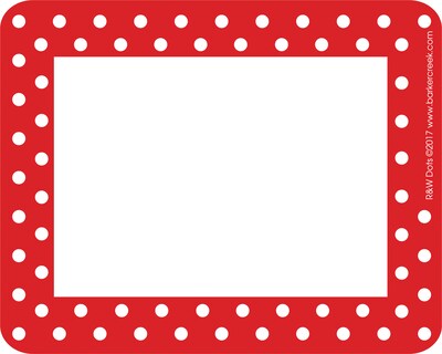 Barker Creek Red & White Dot Nametag & Name Plate Set, 81/Set (BC3985)