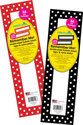 Barker Creek Dots Name Plate / Bulletin Board Sign Set, 2 Designs, 72/Set (BC1450)