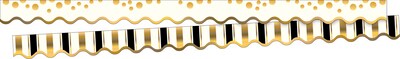 Barker Creek Double-Sided Scalloped Border Set, 36" x 2.25", Gold, 2 designs, 26/Set (BC3553)