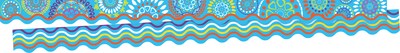 Barker Creek Double-Sided Scalloped Border Set, 36" x 2.25", Trending Designs, 4 designs, 52/Set (BC912)