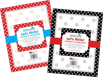 Barker Creek Dots Computer Paper, 8.5" x 11", 60 lbs., Assorted Colors, 100 Sheets/Pack (BC3556)