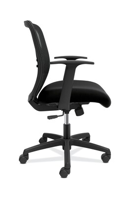 HON Gateway Task Chair, Mid-Back, Swivel-Tilt, Fixed Arms, Black Fabric and Mesh (HONGVFMZ1ACCF1G)