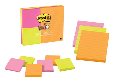 Post-it® Super Sticky Notes, Rio de Janeiro, Combo Pack, Lined/Unlined, (4633-9SSAU)