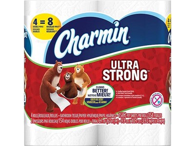 Charmin Ultra Strong Double 2-Ply Standard Toilet Paper, White, 143 Sheets/Roll, 48 Rolls/Carton (94106)