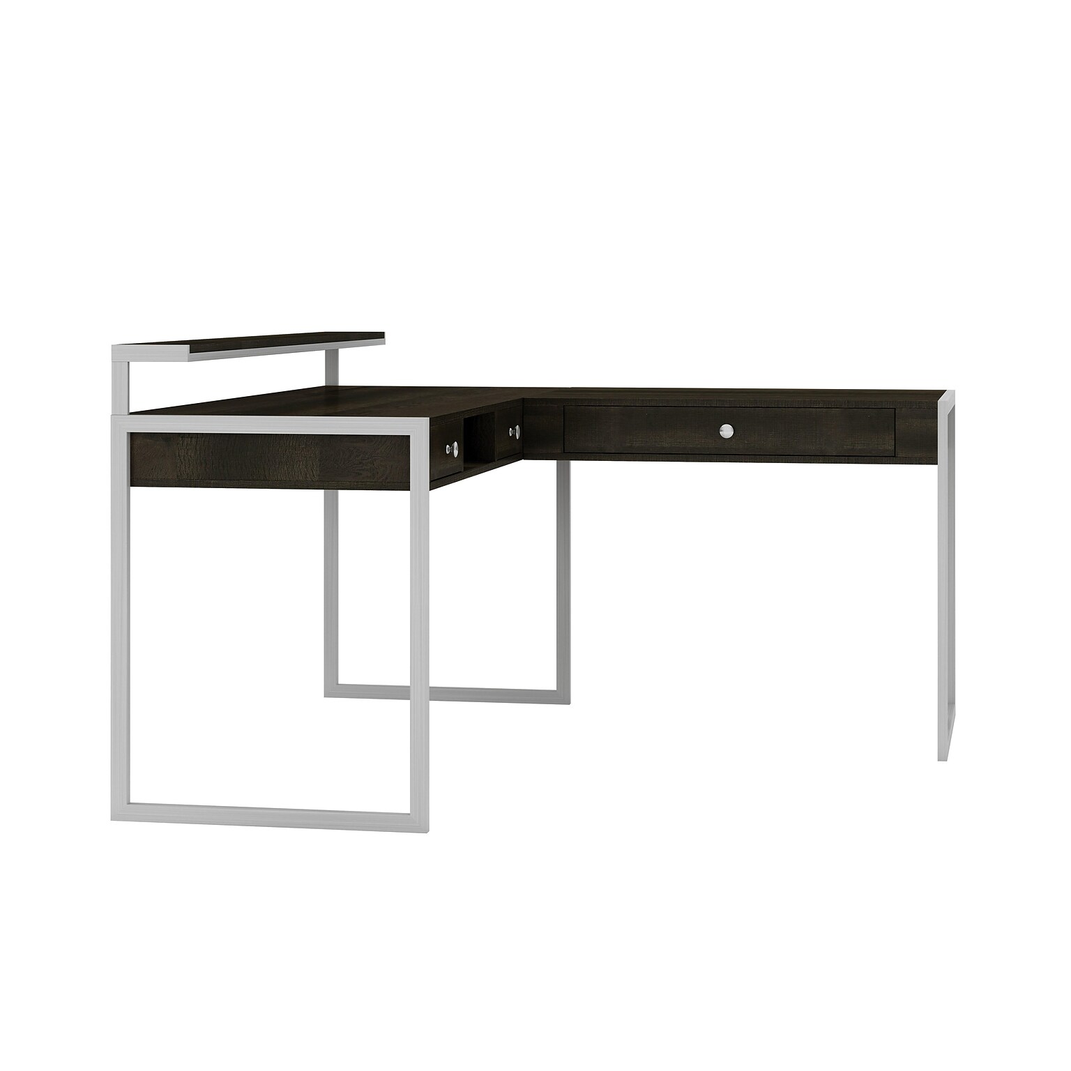 Whalen Asherton 60 W L-Shaped Computer Desk, Fawn Aged Oak (SPUS-ASHD)