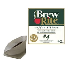 Brew Rite 12-Cup Paper Coffee Filter, Cone Shape, 40/Pack (ROC46041)